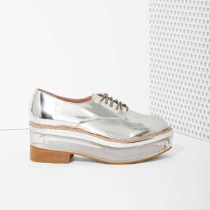 Jeffrey Campbell Mirror Lucite Platform Oxfords 39